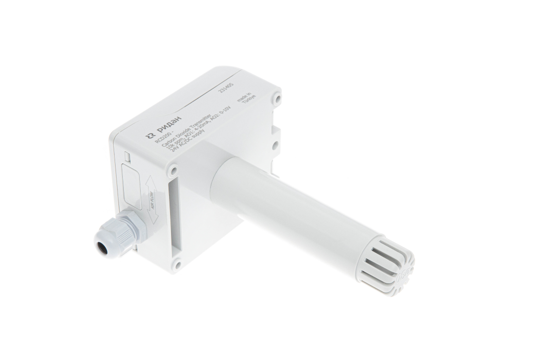 Ридан 097U0032R — Датчик (преобразователь) CO2 канальный RCD200 IP41, выходной сигнал 4-20 мА, чувствительный элемент NDIR