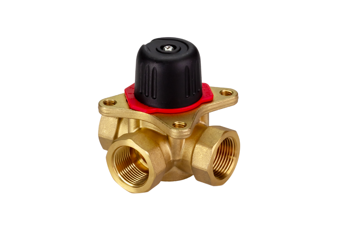 Ридан 065Z0402R — Клапан регулирующий поворотный Ридан HRB-3R, PN10, DN15, Kvs 1,6, Tmax 110 °C, Rp1/2, корпус CW617N, трехходовой