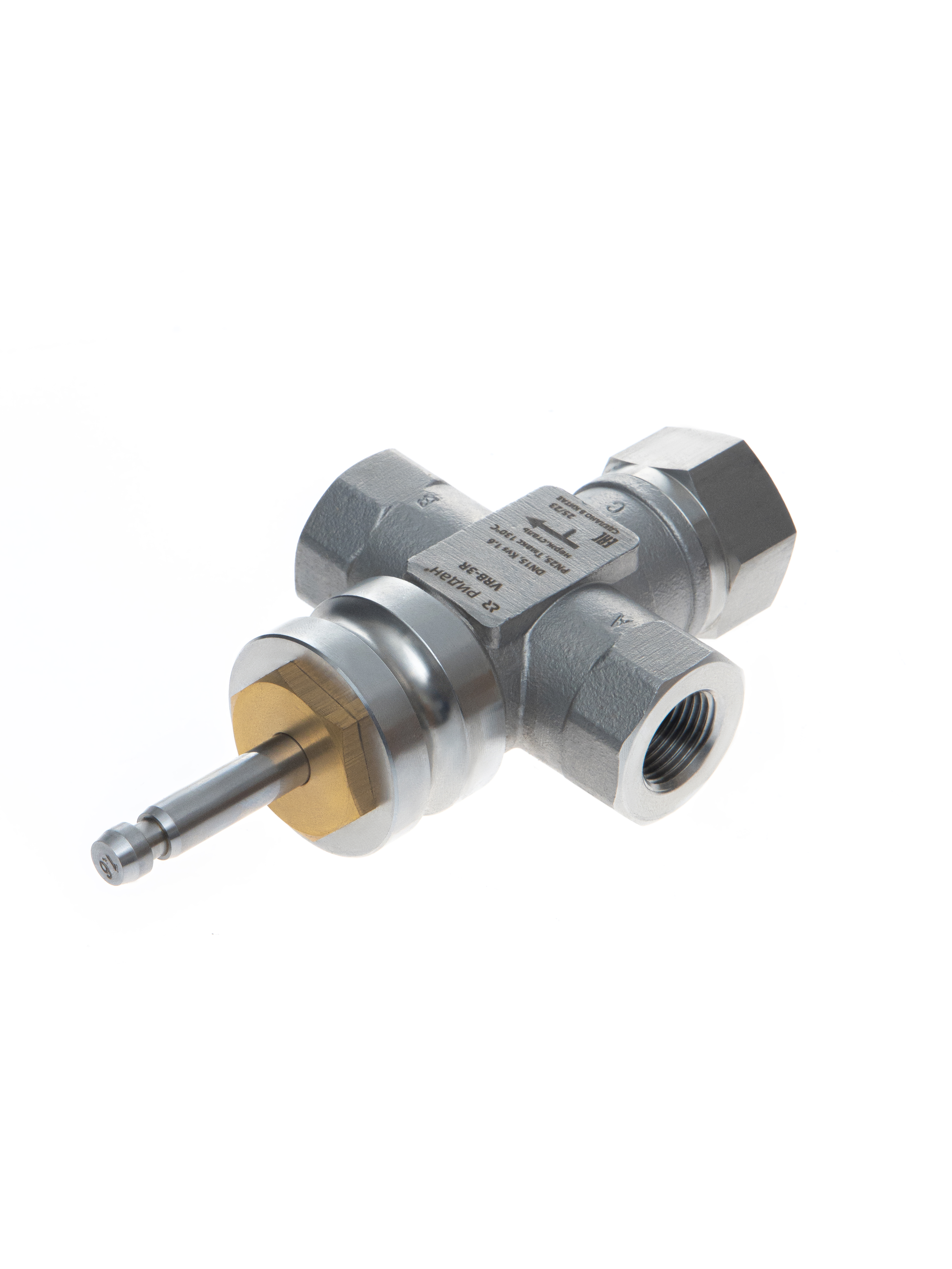 Ридан 065Z0211R — Клапан регулирующий с внутренней резьбой VRB-3R PN25, DN15, Kvs 0,63 м³/ч, трехходовой, седельный, внутренняя резьба, нержавеющая сталь