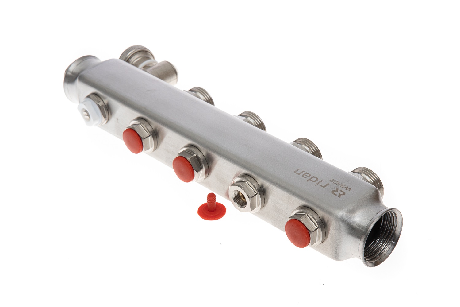 Ридан 088U0980R — Комплект коллекторов SSM-10R set с кронштейнами, ручным воздухоотводчиком, сливным краном и торцевой заглушкой, 10 контуров