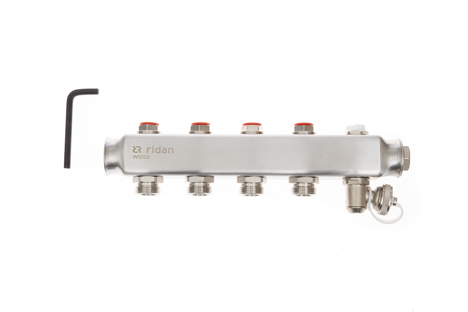 Ридан 088U0980R — Комплект коллекторов SSM-10R set с кронштейнами, ручным воздухоотводчиком, сливным краном и торцевой заглушкой, 10 контуров