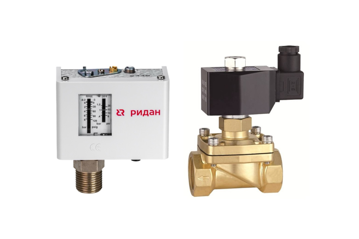 Ридан 333U3525R — Комплект КИПиА для подпитки: реле давления KPI35R G ½ и электромагнитный клапан EV252WR G 1